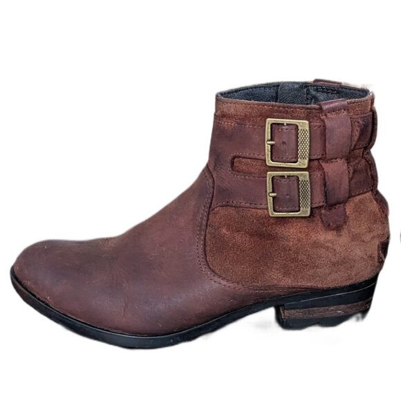 Sorel Women's Brown Suede Zip Up Boots - Size 8 - Picture 7 of 15